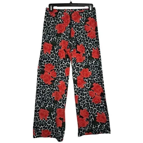 Lot of 2 Bobbie & Brooks Womens Sleepwear Pants S Red Rose Leopard Print Lounge - Picture 9 of 15